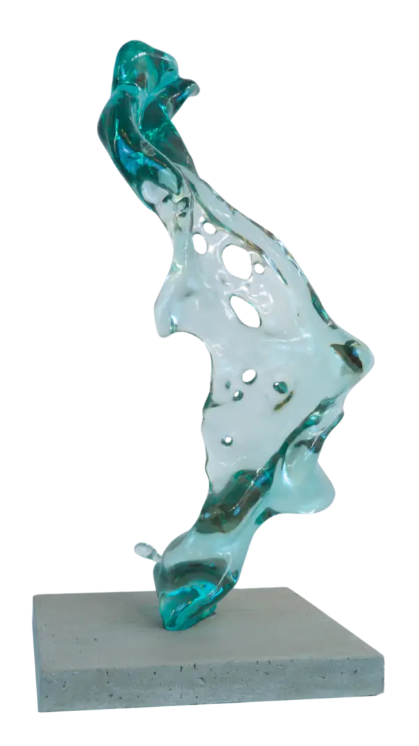 Isaac Katz, Acqua Lucis, resin and concrete sculpture, 26.7 X 12.5X 12.5 in
