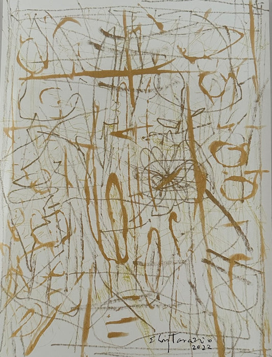 Eloy Tarcisio, Cuerpos 4, mixed media on paper, 12.5 X 9.2 in