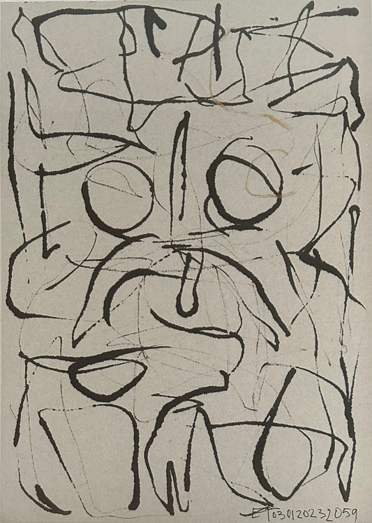 Eloy tarcisio, Cuerpos 5, mixed media on paper, 11.4 X 8 in