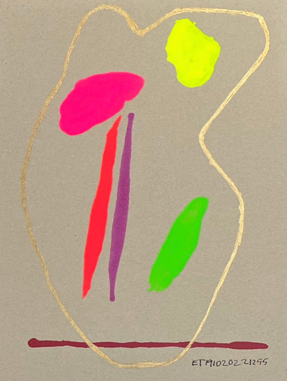 Eloy Tarcisio, Cuerpos 6, mixed media on paper, 12.5 X 9.2 in