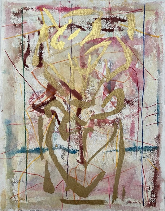 Eloy Tarcisio, Cuerpos Invertidos 1, mixed media on paper, 25.1 X 19.6 in