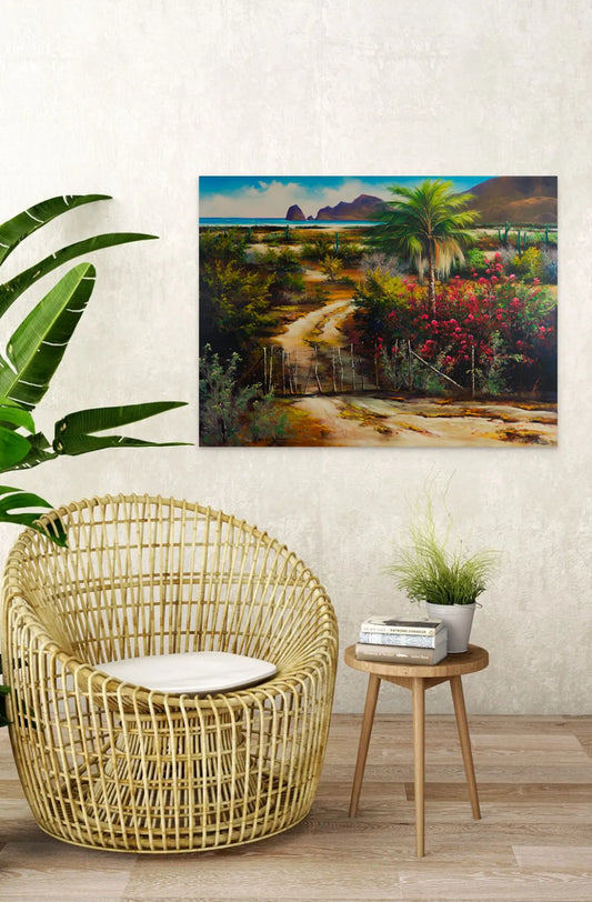 “Land's End Romance” Embellished Giclée on Canvas