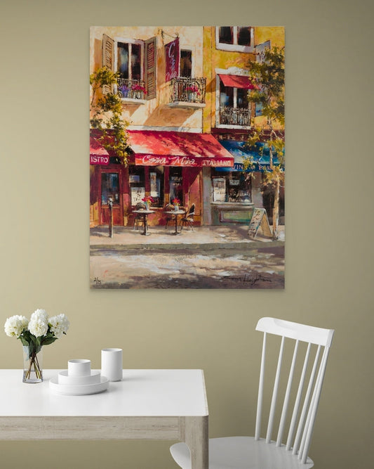 “Eat, Play, Love” Embellished Giclée on Canvas