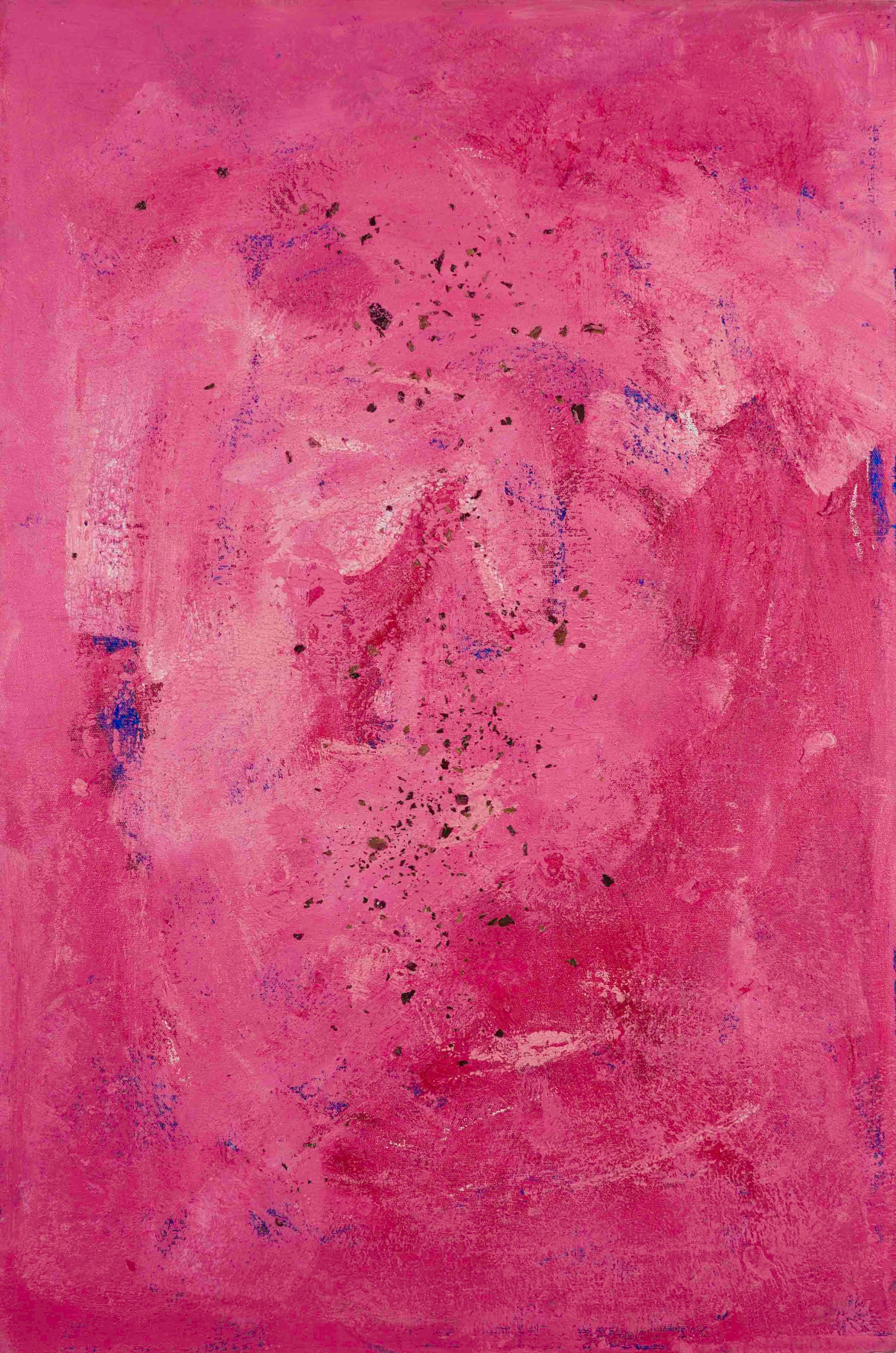 Eloy Tarcisio, Sentimientos Sublimados, 3, rose petals and oil on canvas, 35.4 X 23.6 in