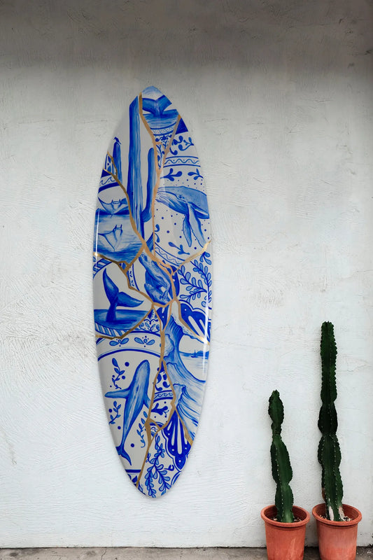 “Blue Willow con Kintsugui”