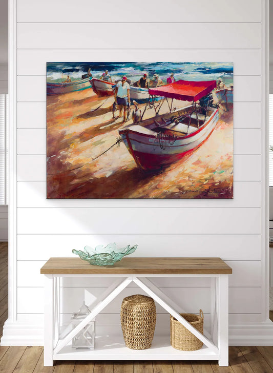 “Happy Hour” Embellished Giclée on Canvas