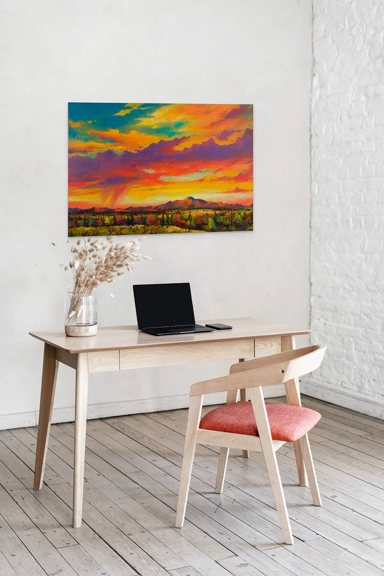 “High Dessert Light” Embellished Giclée on Canvas
