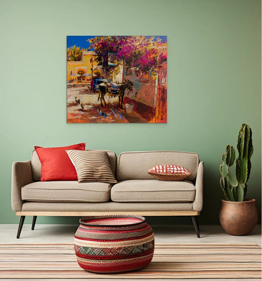 “Mexican Ferrari” Embellished Giclée on Canvas