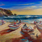 Brent Heighton, Atardecer at Punta Lobos, acrylic on canvas, 45.3X 38 in