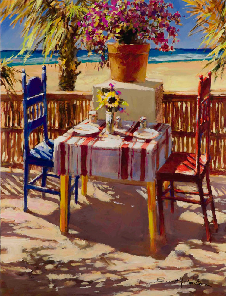 Café junto a la playa Giclée