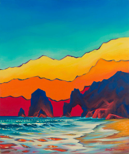 Jonn Einerssen, Crimson Arch, oil on canvas, 24 X 20 in