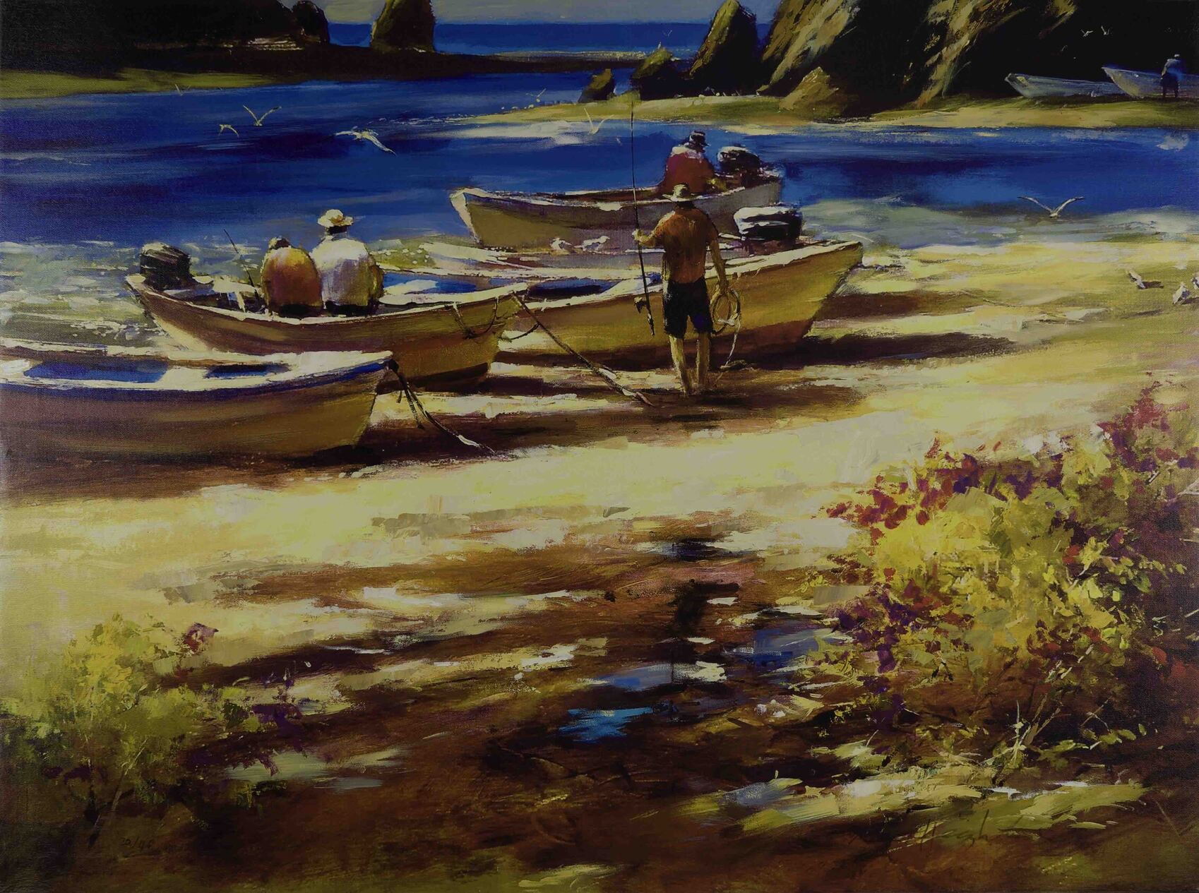 Brent Heighton, Gone Fishing, embellished giclée 20/40, 30 X 40 in