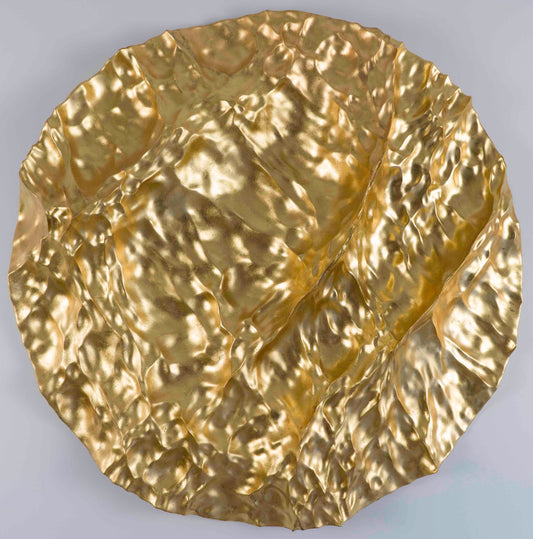 Isaac Katz, Oceana Circle Gold, resin and gold foil sculpture, 31.4 in diameter