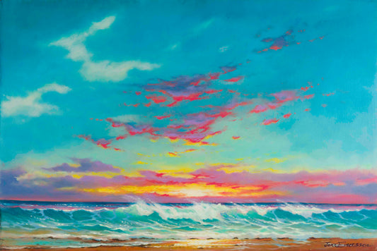 Jonn Einerssen, Sea of Cortez Morning, oil on canvas, 20 X 30 in