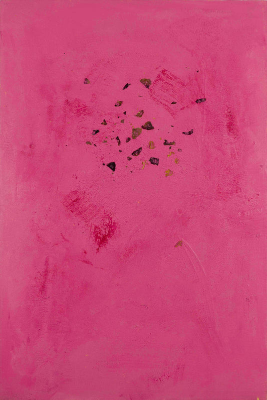 Eloy Tarcisio, Sentimientos Sublimados 2, rose petals and oil on canvas, 35.4 X 23.6 in