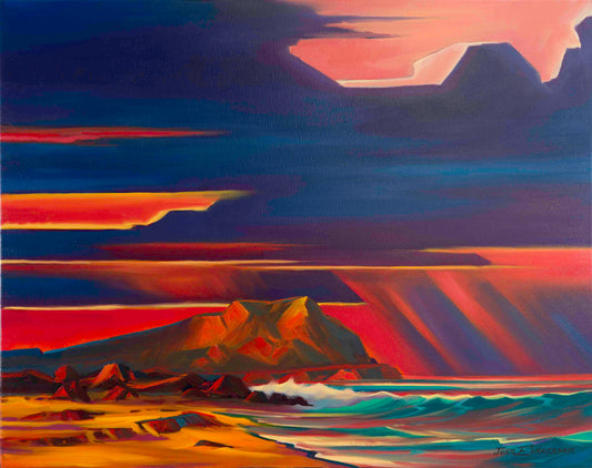 Jonn Einerssen, Sunset at Buzzards,oil on canvas, 23.5 X 30 in