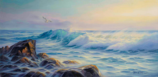 Jonn Einerssen, The Catch, oil on canvas, 15 X 30.5 in